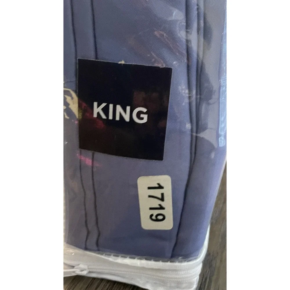 Haven 350 Thread Count King Sheet Set Blue Alpha Cotton Sateen 4pc Deep Pocket